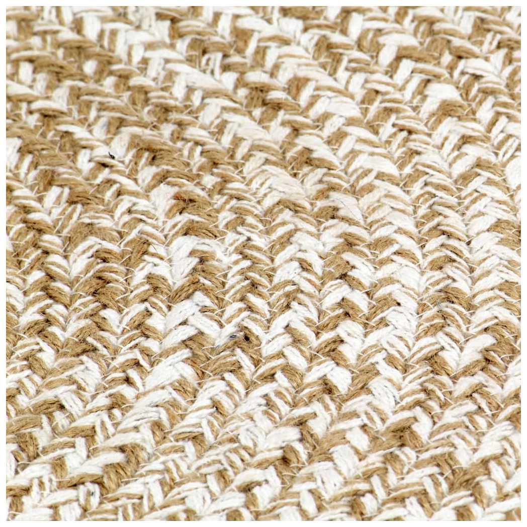 vidaXL Handmade Rug Jute White and Natural 90 cm