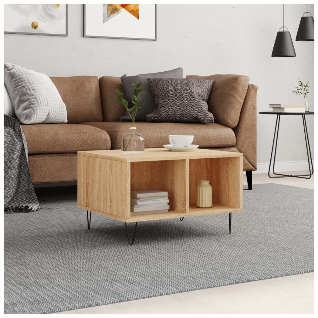 vidaXL Coffee Table Sonoma Oak 60x50x36.5 cm Engineered Wood