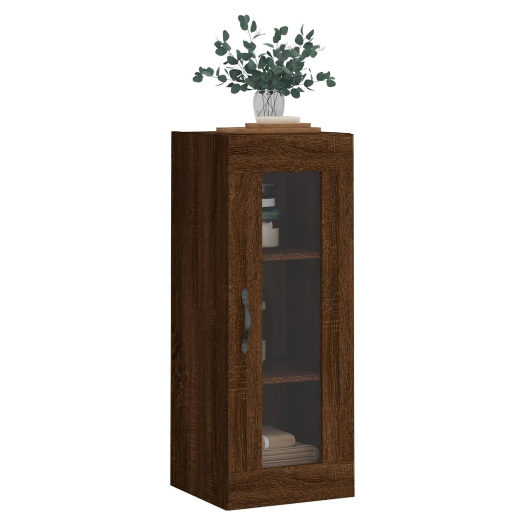 vidaXL Wall Mounted Cabinet Brown Oak 34.5x34x90 cm