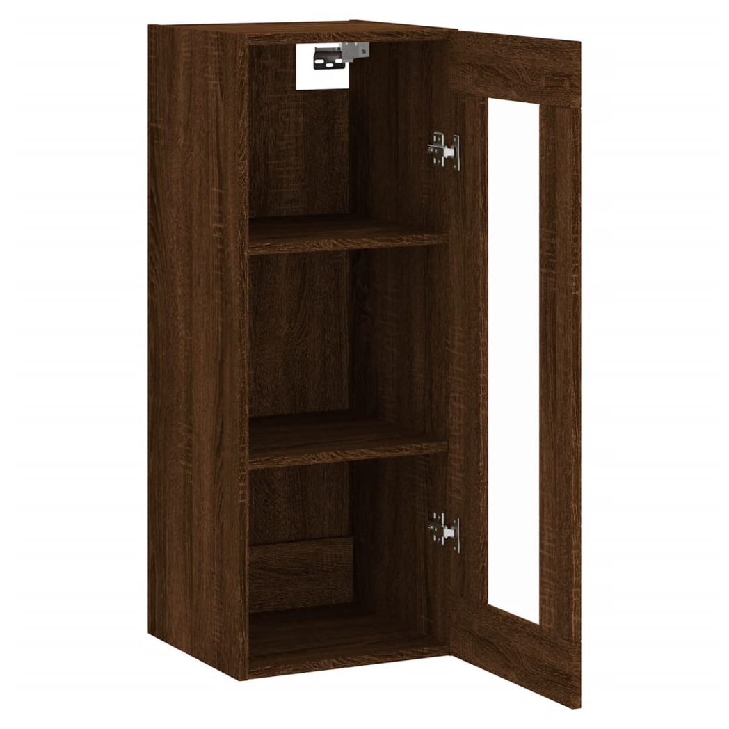 vidaXL Wall Mounted Cabinet Brown Oak 34.5x34x90 cm