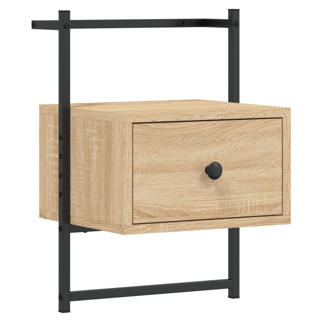 vidaXL Bedside Cabinet Wall-mounted Sonoma Oak 35x30x51 cm Engineered Wood