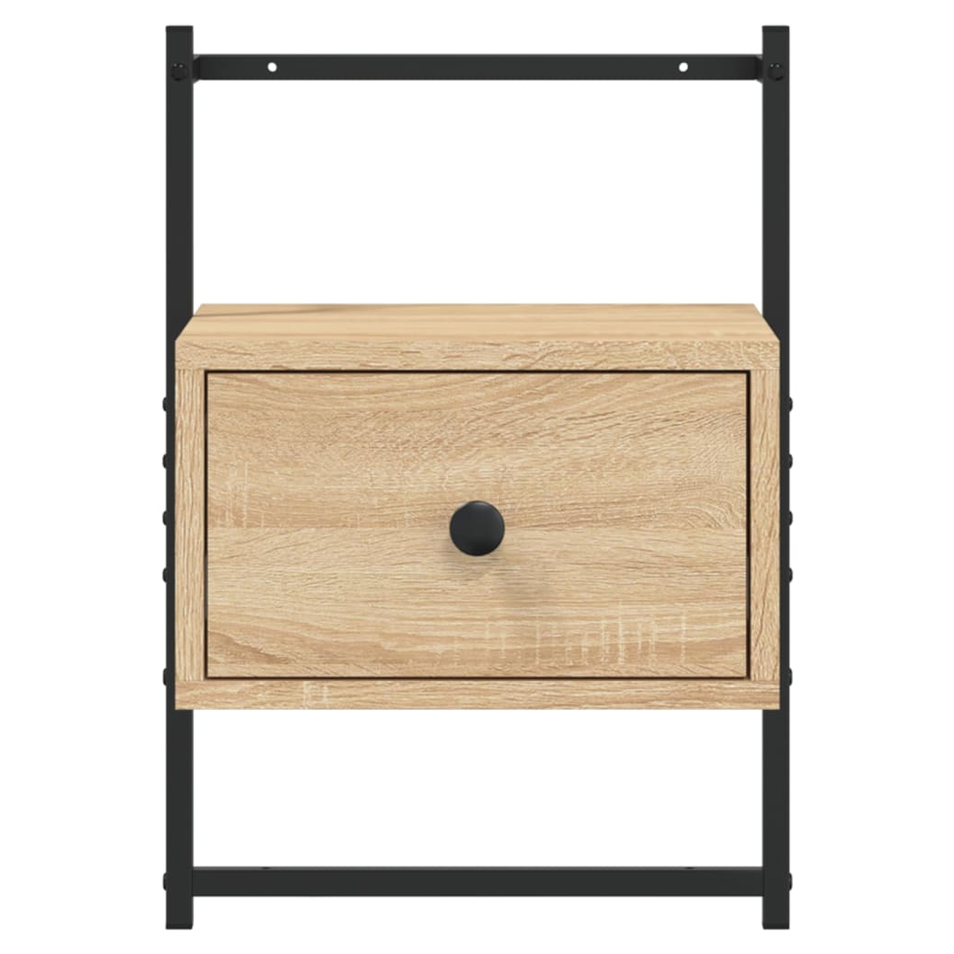 vidaXL Bedside Cabinet Wall-mounted Sonoma Oak 35x30x51 cm Engineered Wood