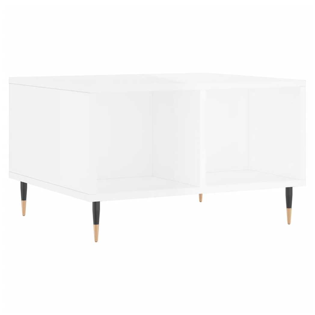 vidaXL Coffee Table High Gloss White 60x50x36.5 cm Engineered Wood