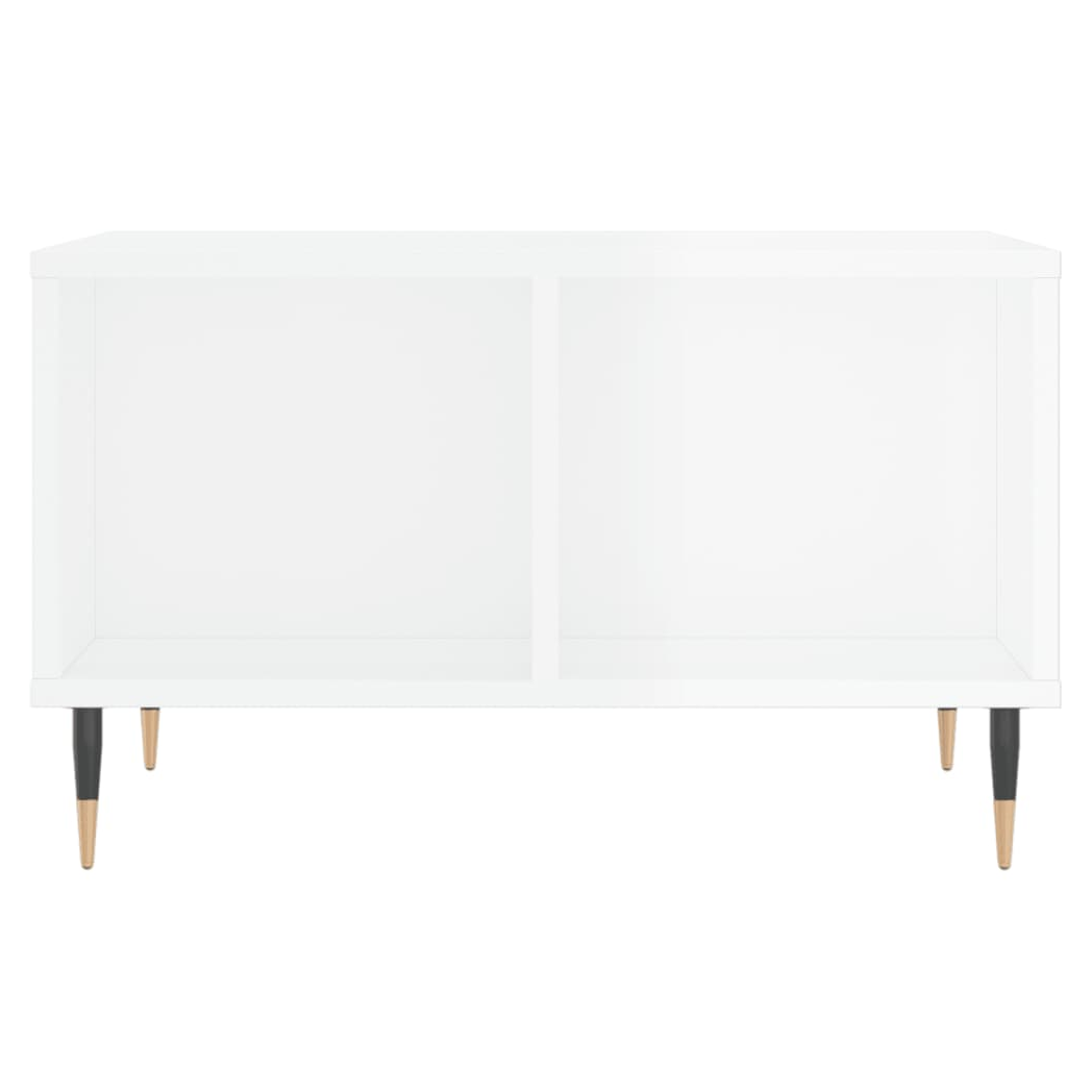 vidaXL Coffee Table High Gloss White 60x50x36.5 cm Engineered Wood