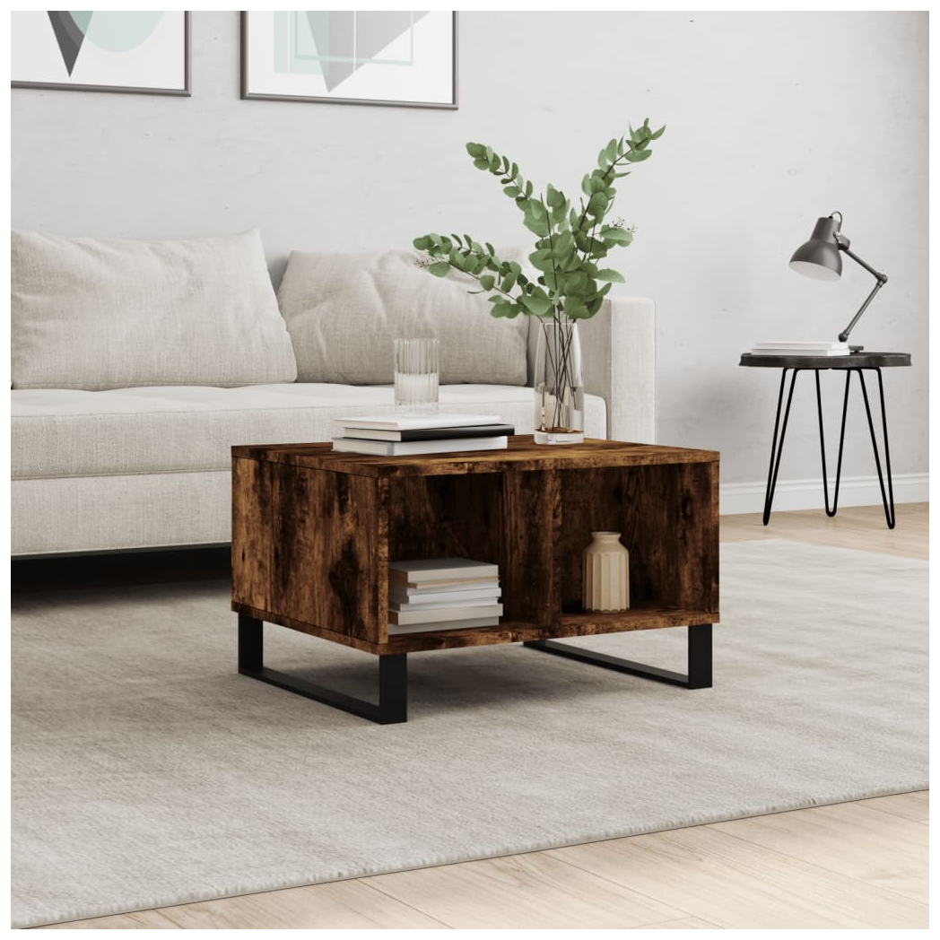 vidaXL Coffee Table Smoked Oak 60x50x36.5 cm Engineered Wood