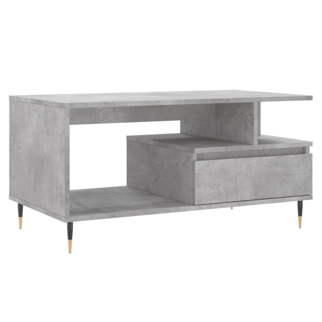 vidaXL Coffee Table Concrete Grey 90x49x45 cm Engineered Wood