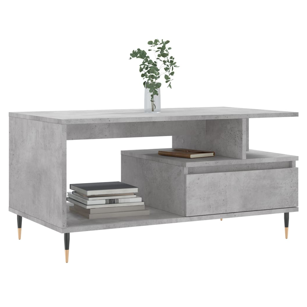 vidaXL Coffee Table Concrete Grey 90x49x45 cm Engineered Wood