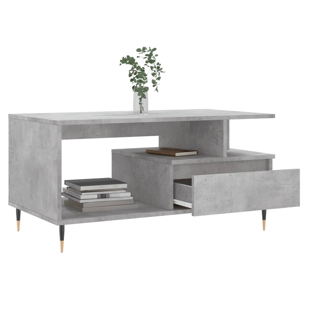 vidaXL Coffee Table Concrete Grey 90x49x45 cm Engineered Wood