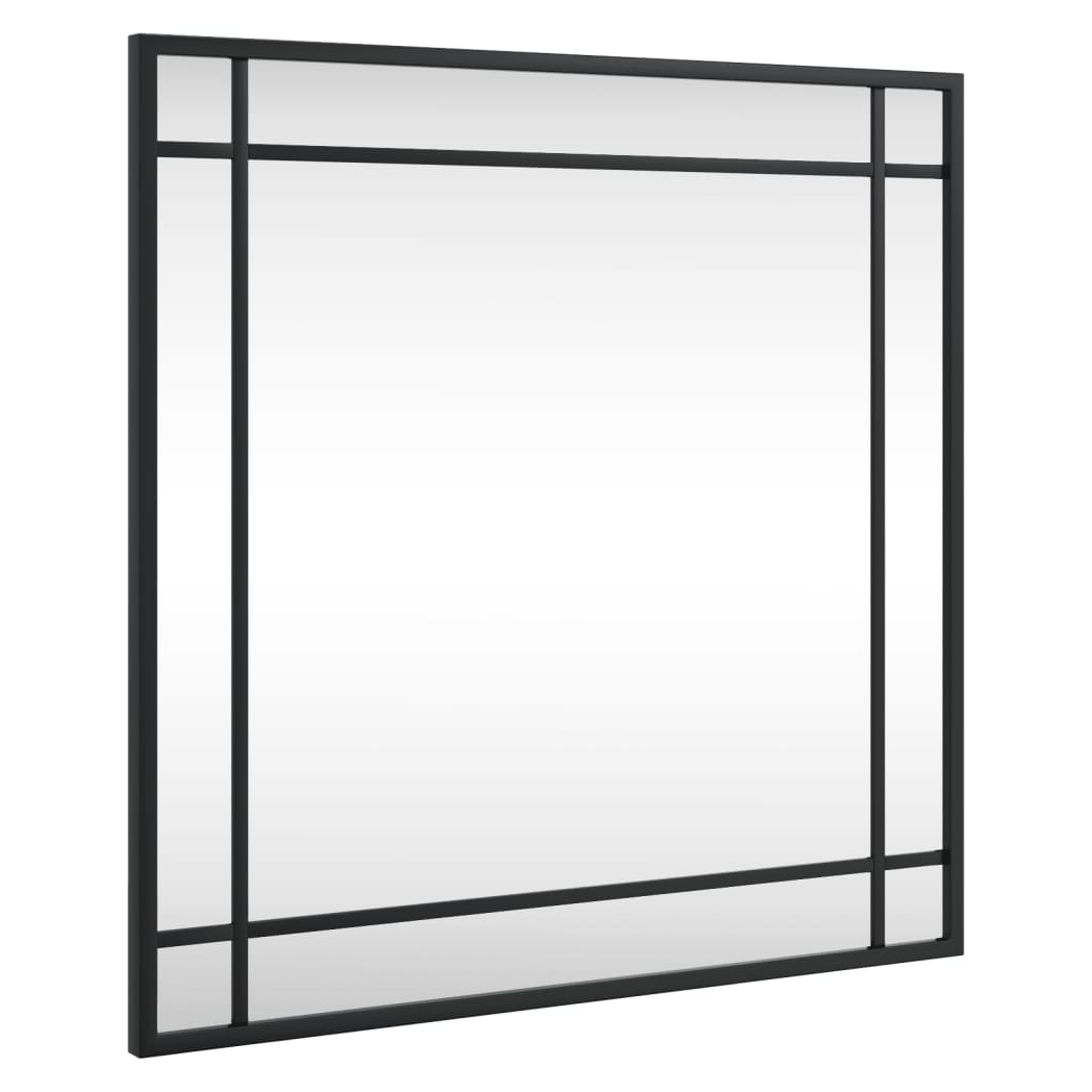 vidaXL Wall Mirror Black 50x50 cm Square Iron