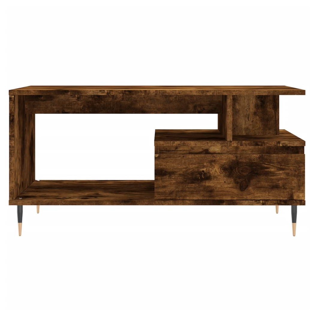 vidaXL Coffee Table Smoked Oak 90x49x45 cm Engineered Wood