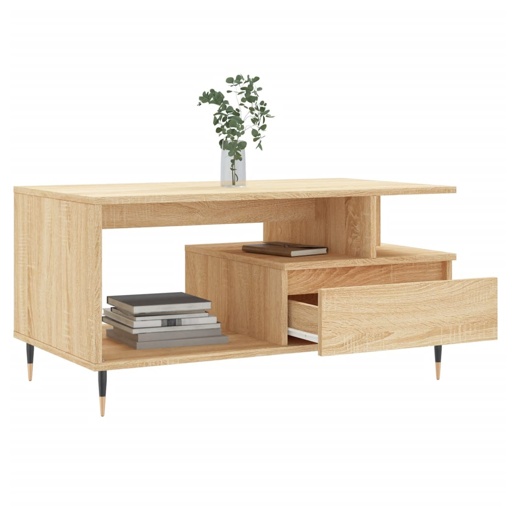 vidaXL Coffee Table Sonoma Oak 90x49x45 cm Engineered Wood