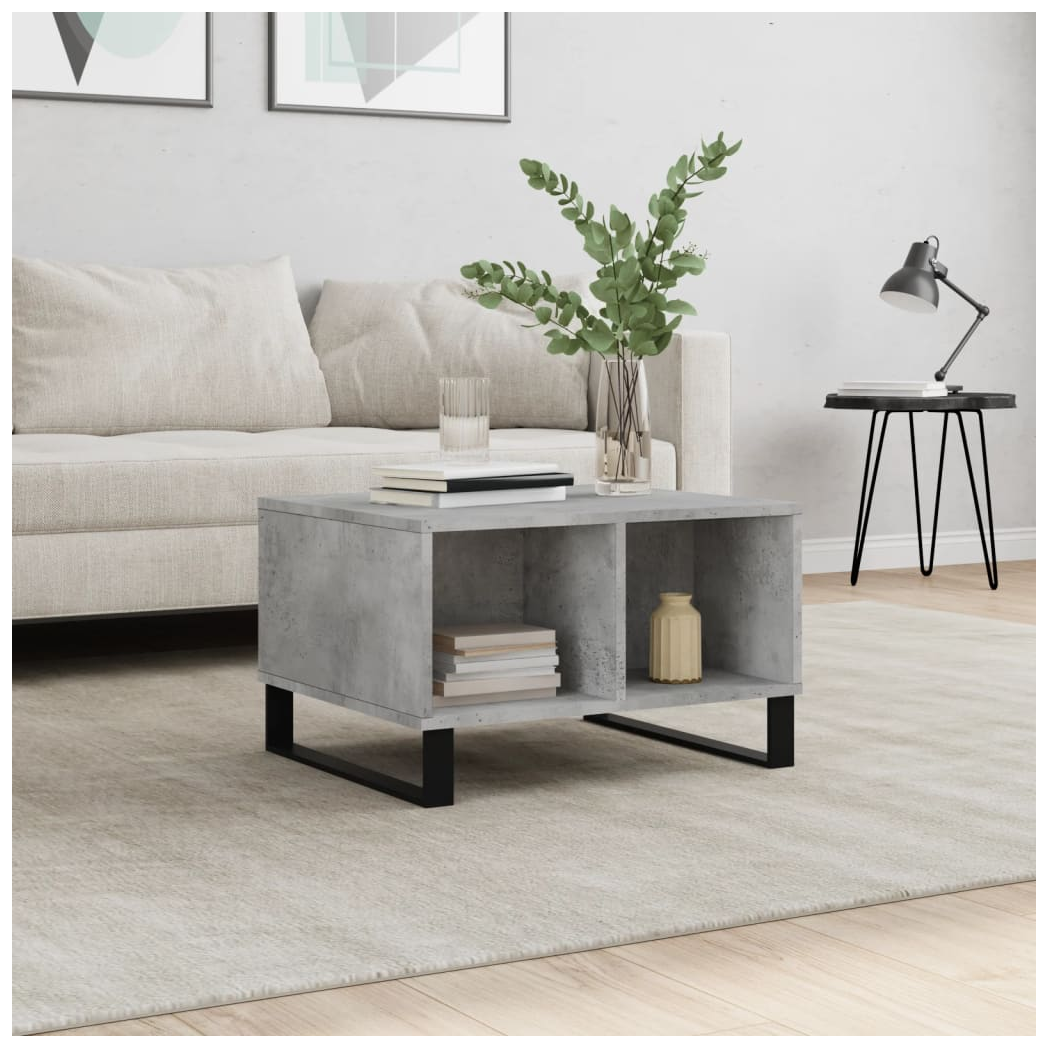 vidaXL Coffee Table Concrete Grey 60x50x36.5 cm Engineered Wood