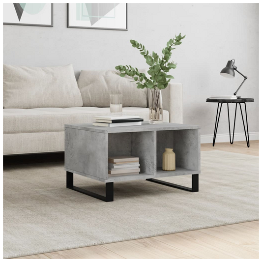 vidaXL Coffee Table Concrete Grey 60x50x36.5 cm Engineered Wood