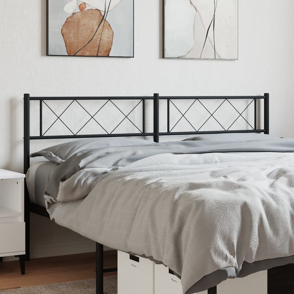 vidaXL Metal Headboard Black 146x90 cm