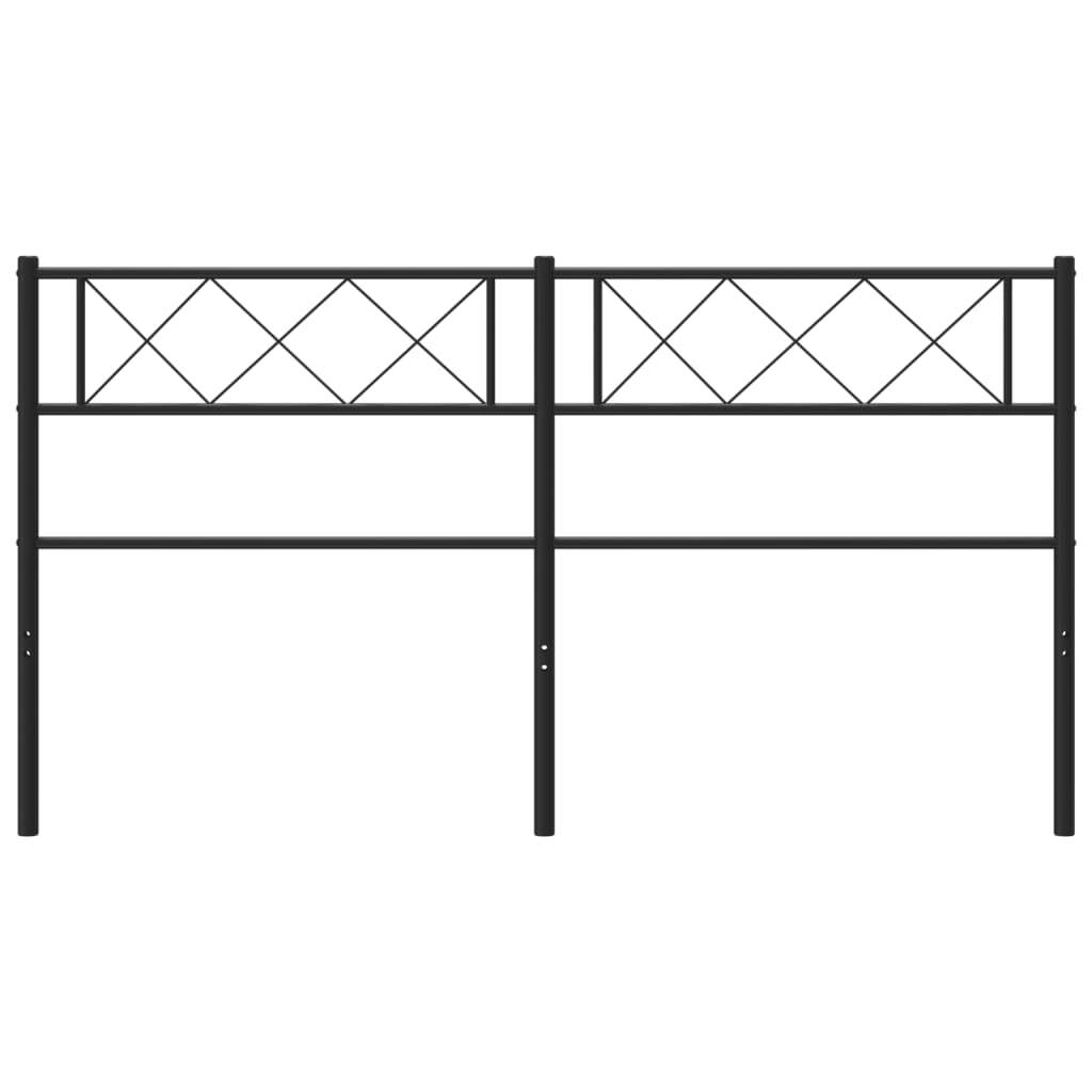 vidaXL Metal Headboard Black 146x90 cm