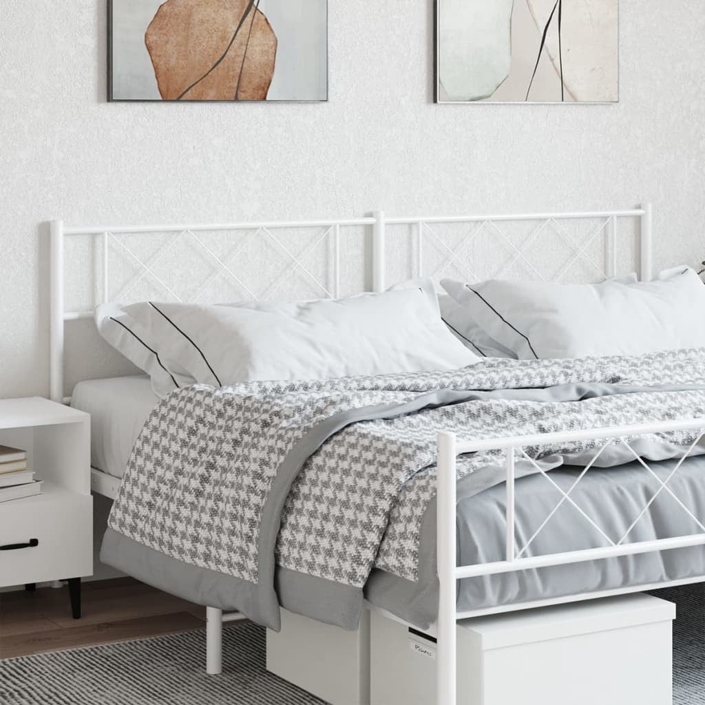 vidaXL Metal Headboard White 187x90 cm