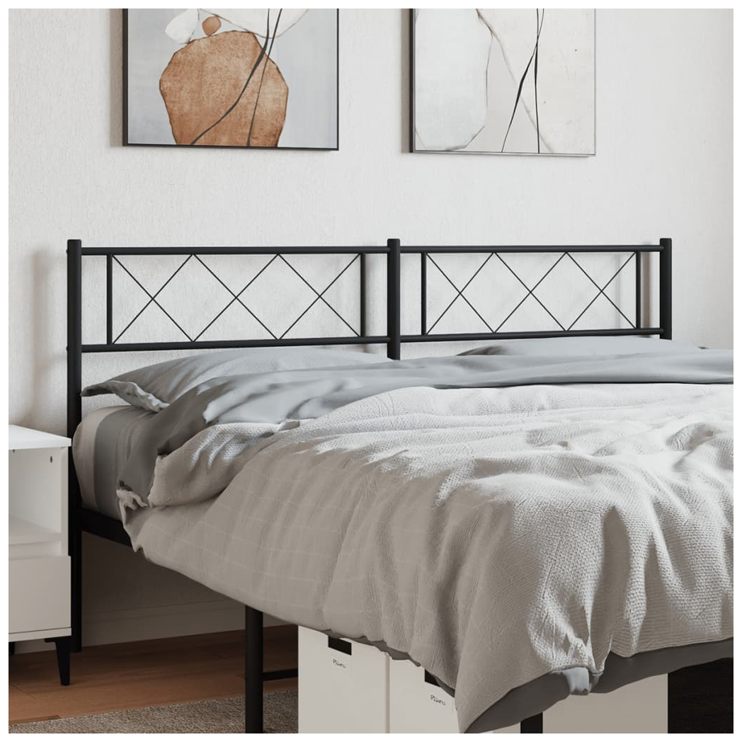 vidaXL Metal Headboard Black 156x90 cm