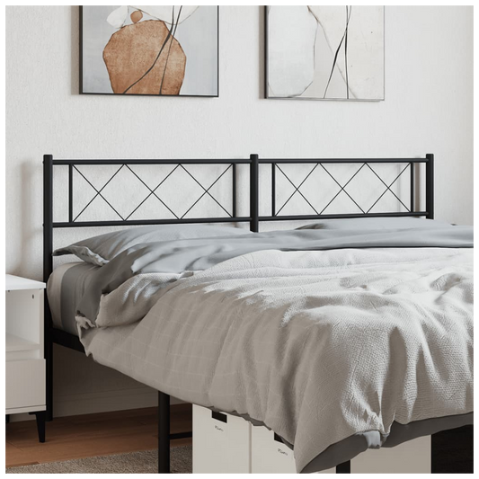 vidaXL Metal Headboard Black 156x90 cm