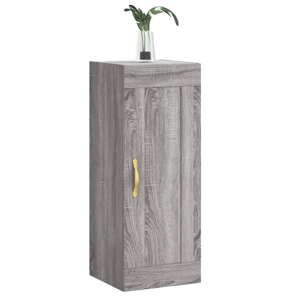 vidaXL Wall Mounted Cabinet Grey Sonoma 34.5x34x90 cm Engineered Wood