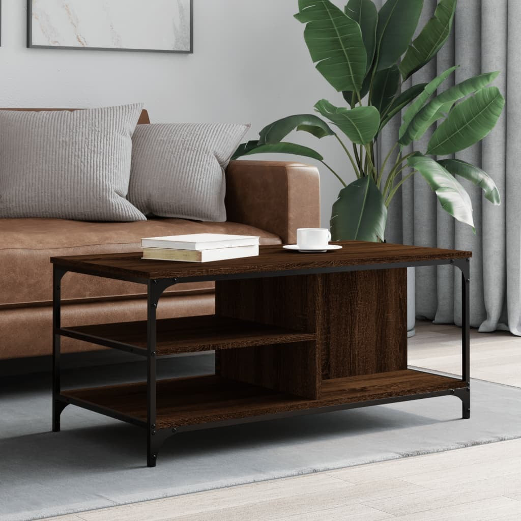 vidaXL Coffee Table Brown Oak 100x50x45 cm Engineered Wood