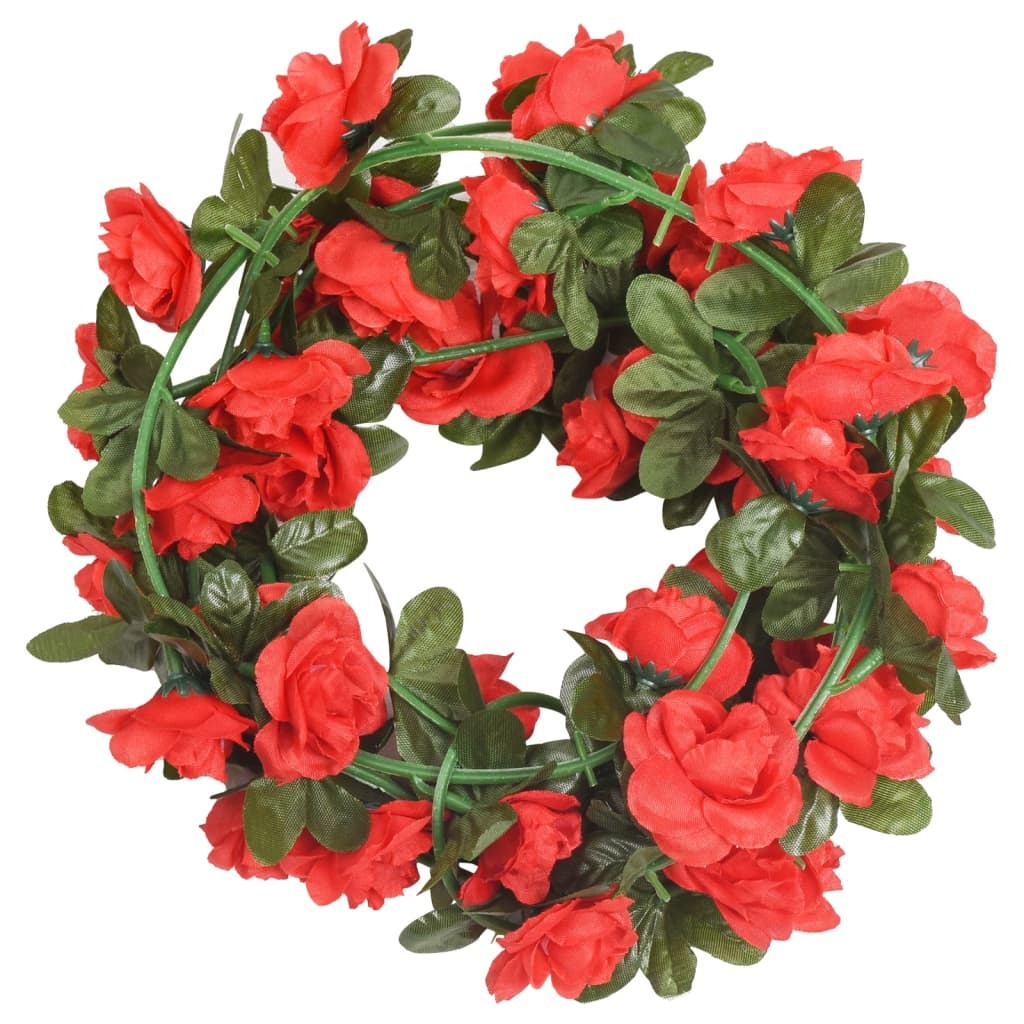 vidaXL Artificial Flower Garlands 6 pcs Red 240 cm