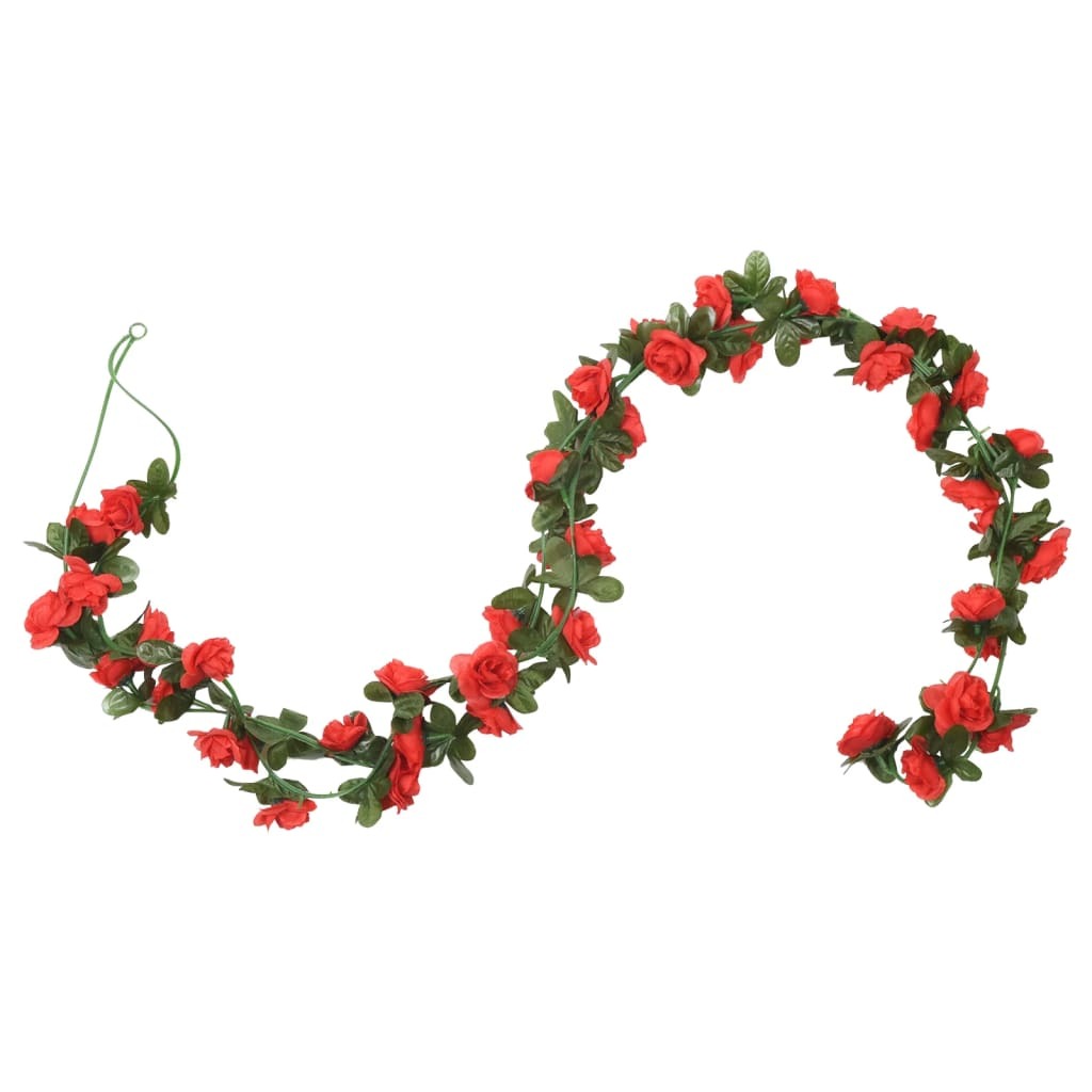 vidaXL Artificial Flower Garlands 6 pcs Red 240 cm