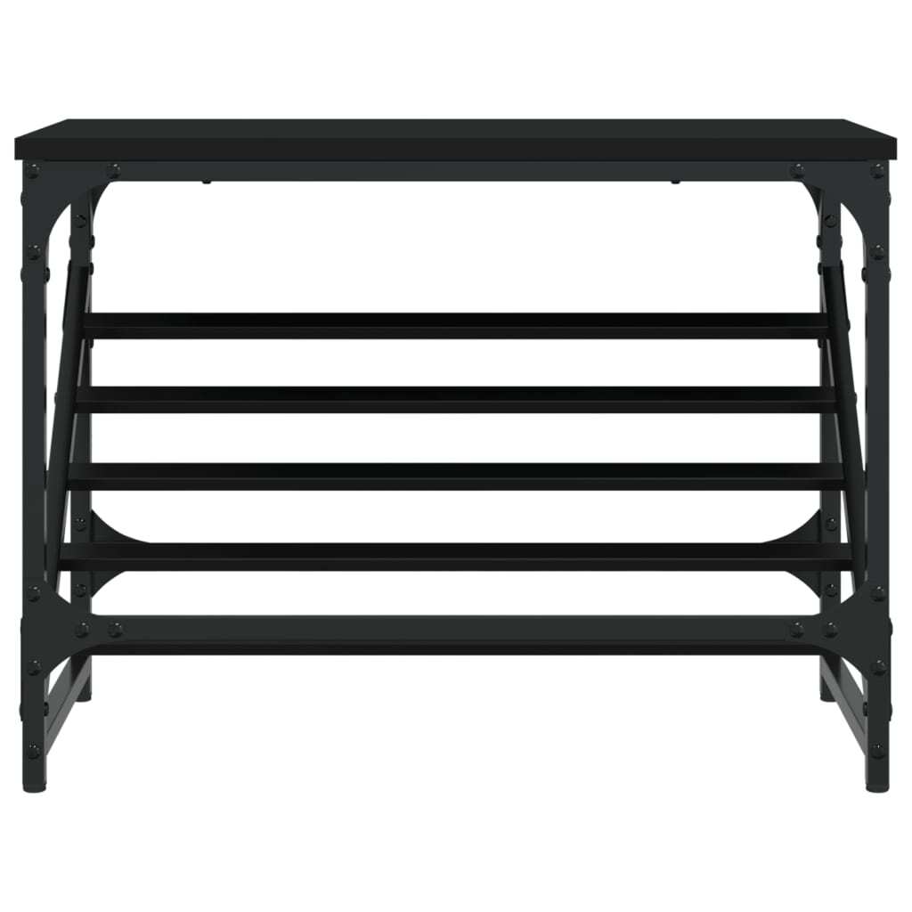 vidaXL Shoe Rack Black 60x30x45 cm Engineered Wood