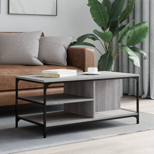 vidaXL Coffee Table Grey Sonoma 100x50x45 cm Engineered Wood