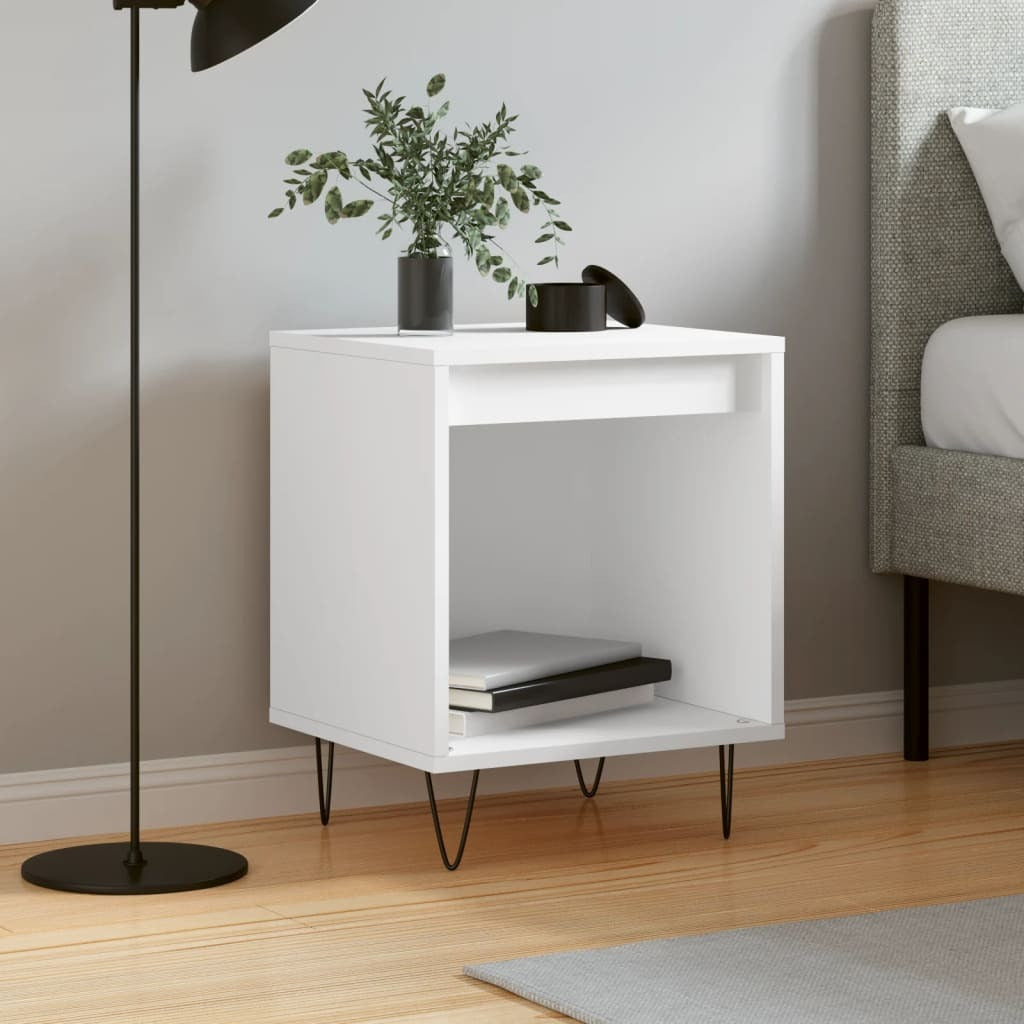 vidaXL Bedside Cabinet White 40x35x50 cm Engineered Wood