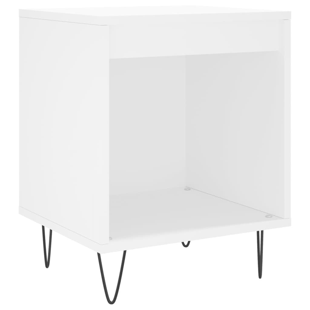 vidaXL Bedside Cabinet White 40x35x50 cm Engineered Wood