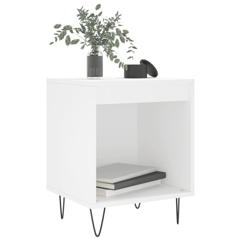 vidaXL Bedside Cabinet White 40x35x50 cm Engineered Wood