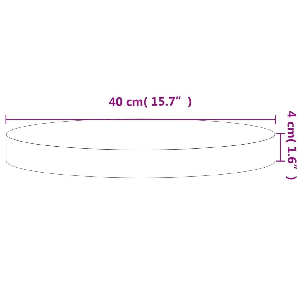 vidaXL Table Top 40x4 cm Round Solid Wood Beech