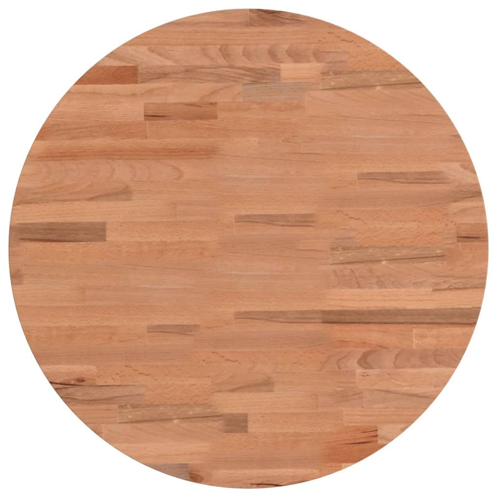 vidaXL Table Top 50x1.5 cm Round Solid Wood Beech