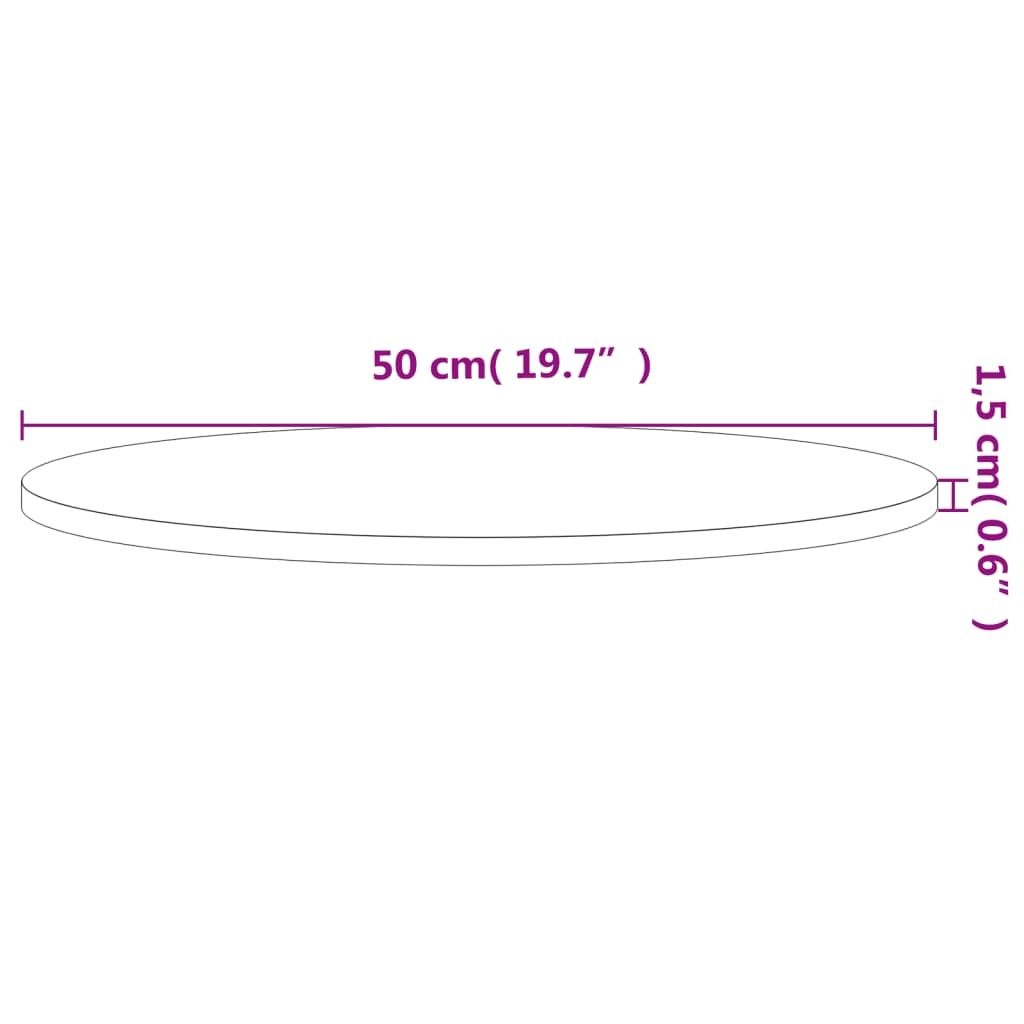 vidaXL Table Top 50x1.5 cm Round Solid Wood Beech