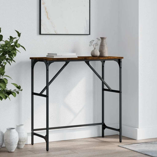 vidaXL Console Table Smoked Oak 75x32x75 cm Engineered Wood