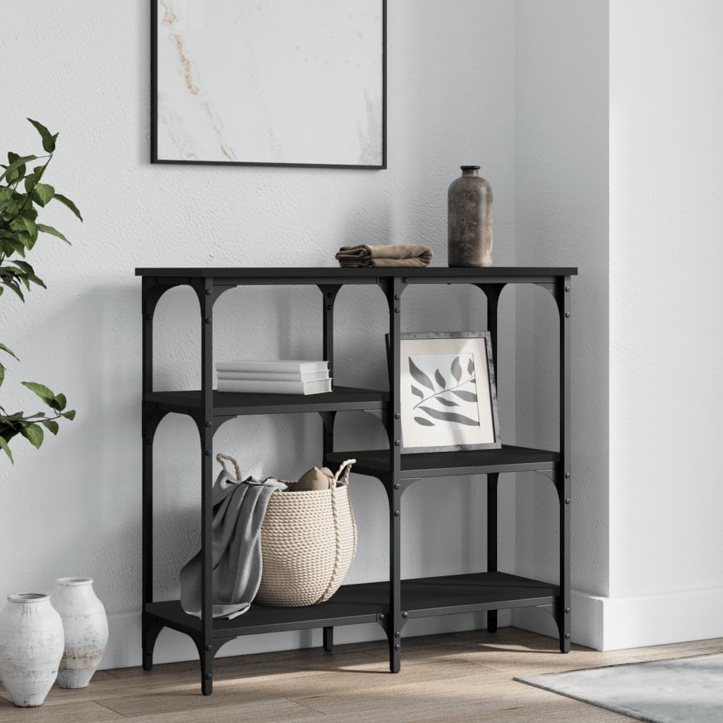 vidaXL Console Table Black 80x29x75 cm Engineered Wood