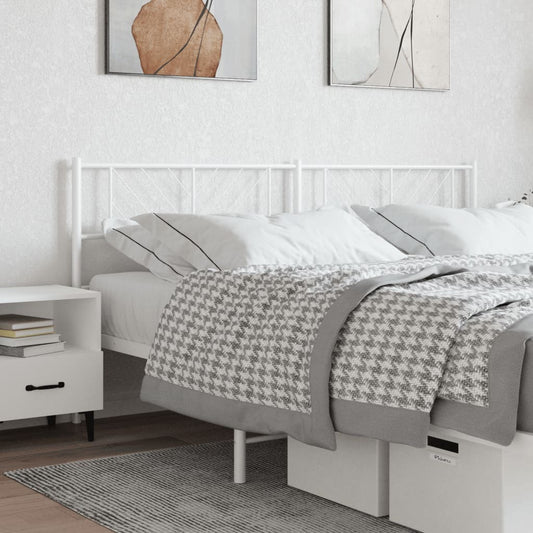 vidaXL Metal Headboard White 206x90 cm