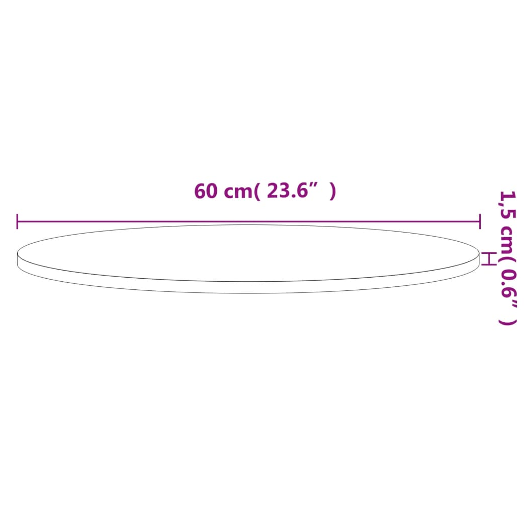 vidaXL Table Top 60x1.5 cm Round Solid Wood Beech