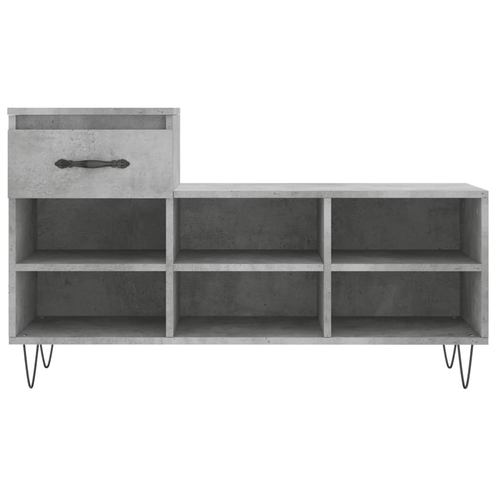 vidaXL Shoe Cabinet Concrete Grey 102x36x60 cm Engineered Wood