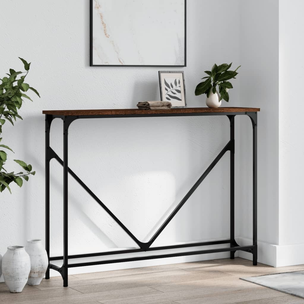 vidaXL Console Table Brown Oak 102x22.5x75 cm Engineered Wood