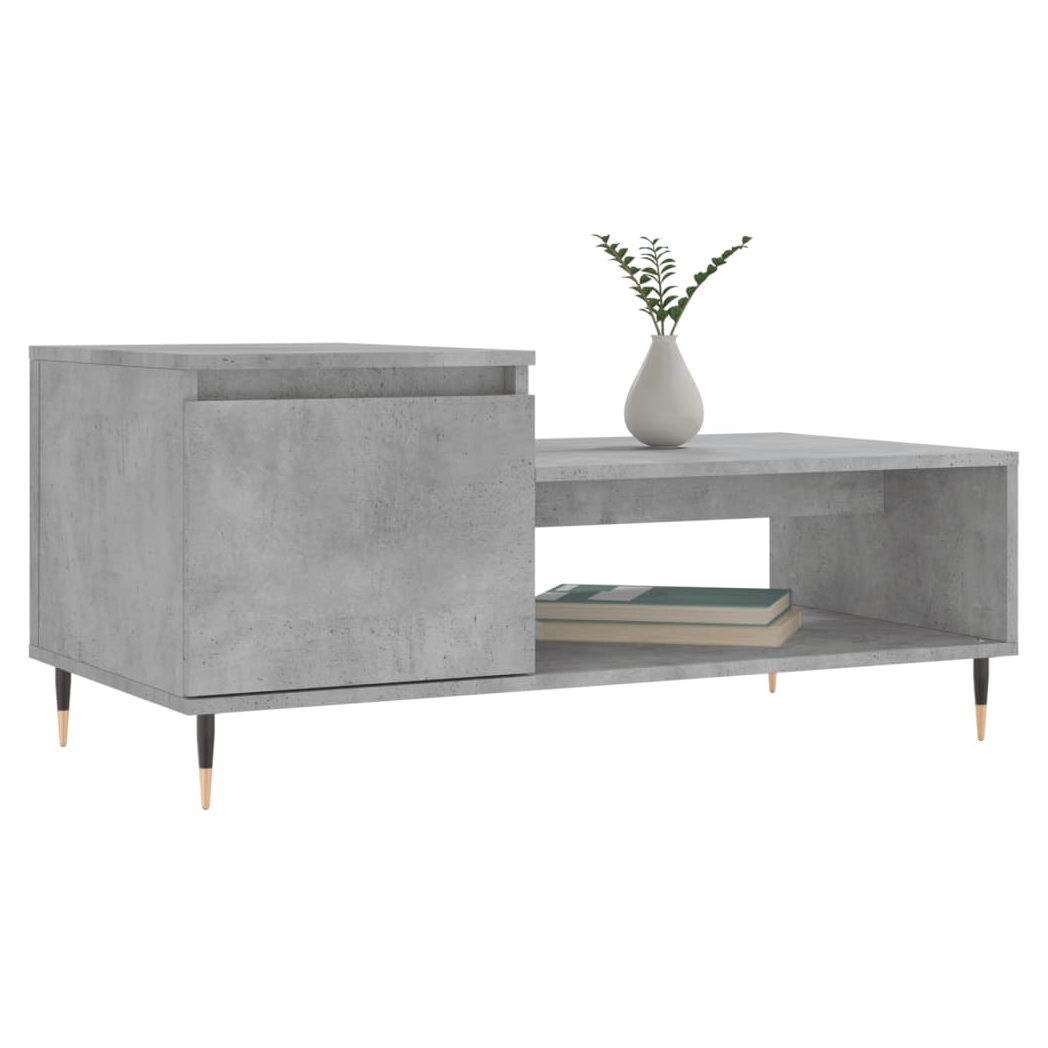 vidaXL Coffee Table Concrete Grey 100x50x45 cm Engineered Wood