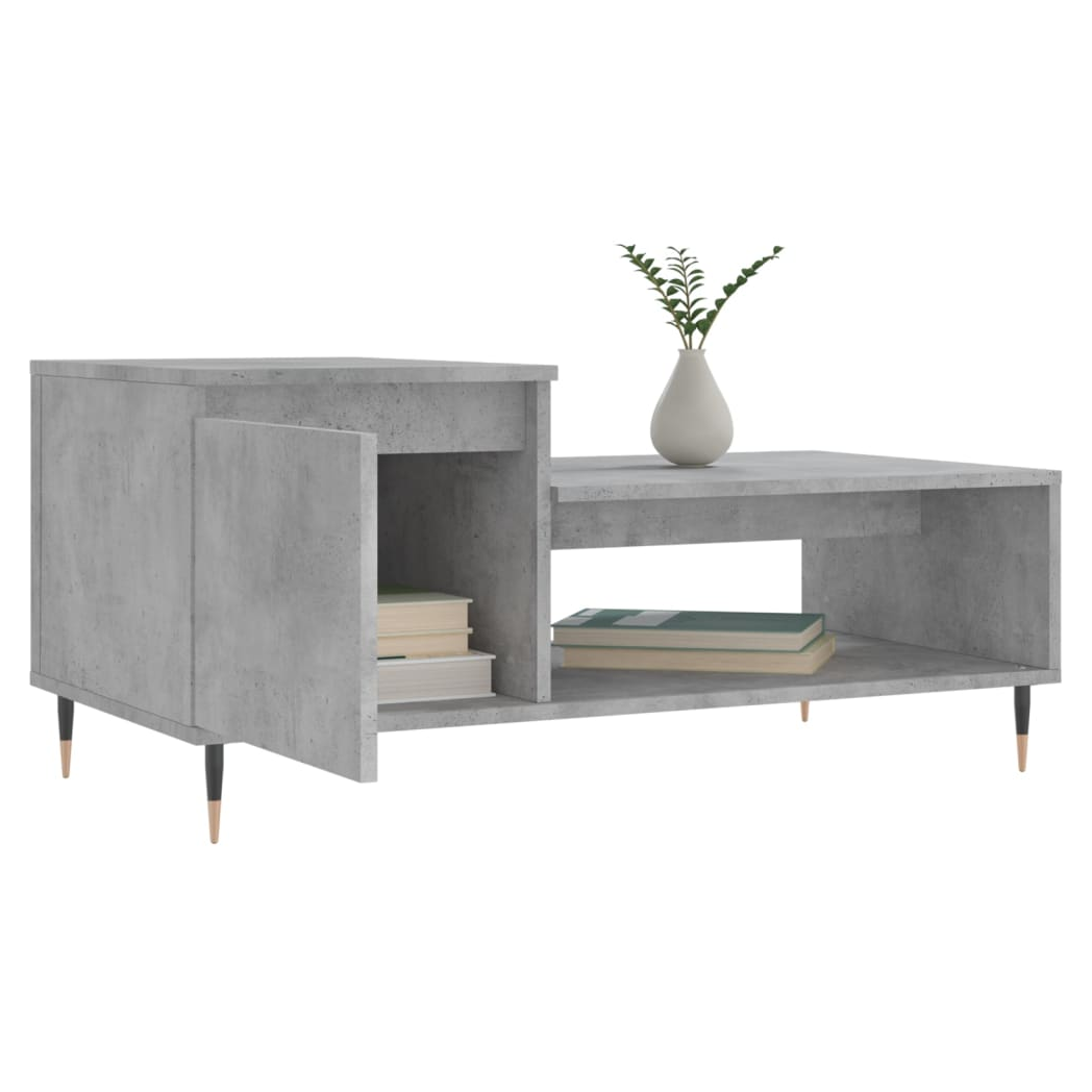 vidaXL Coffee Table Concrete Grey 100x50x45 cm Engineered Wood