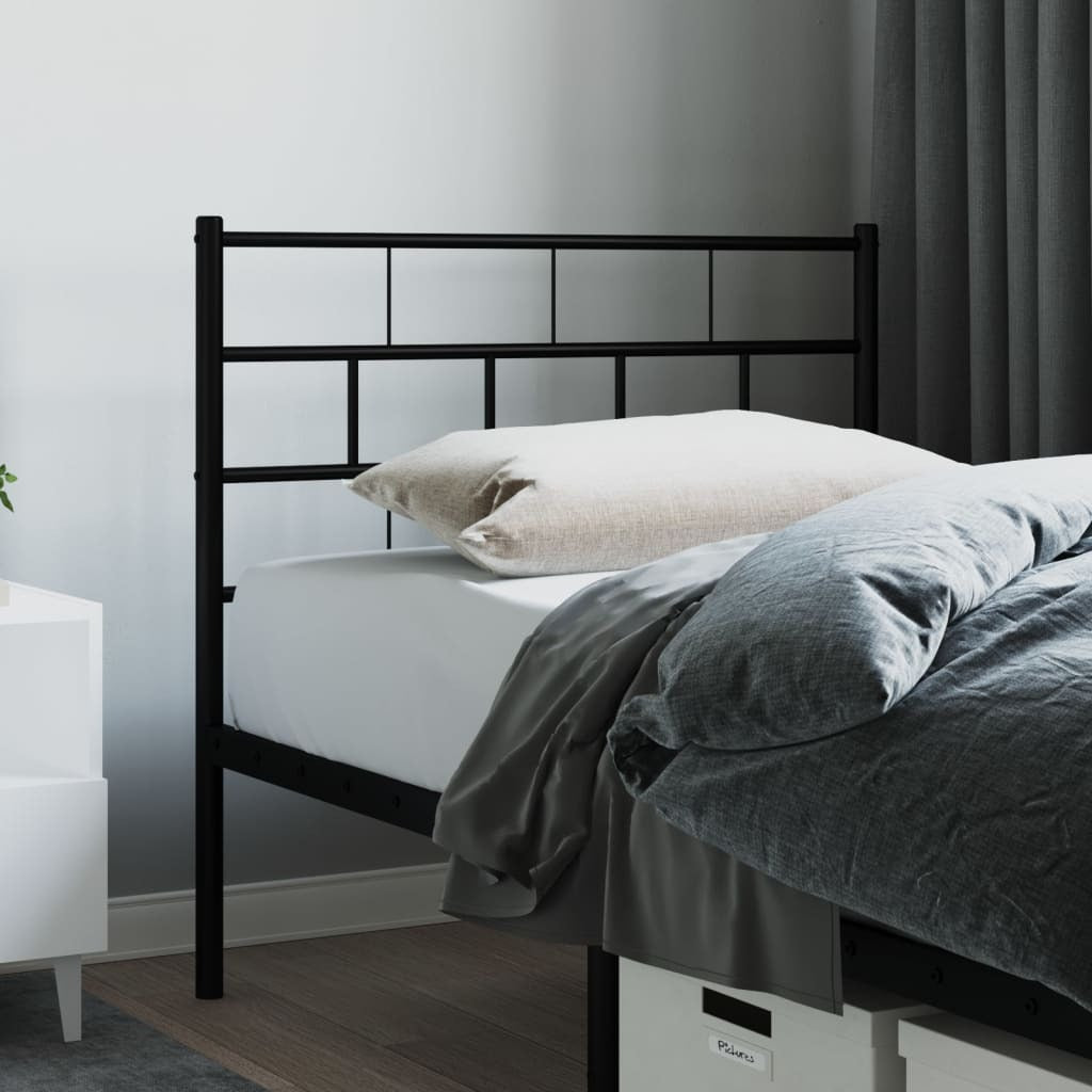 vidaXL Metal Headboard Black 80 cm