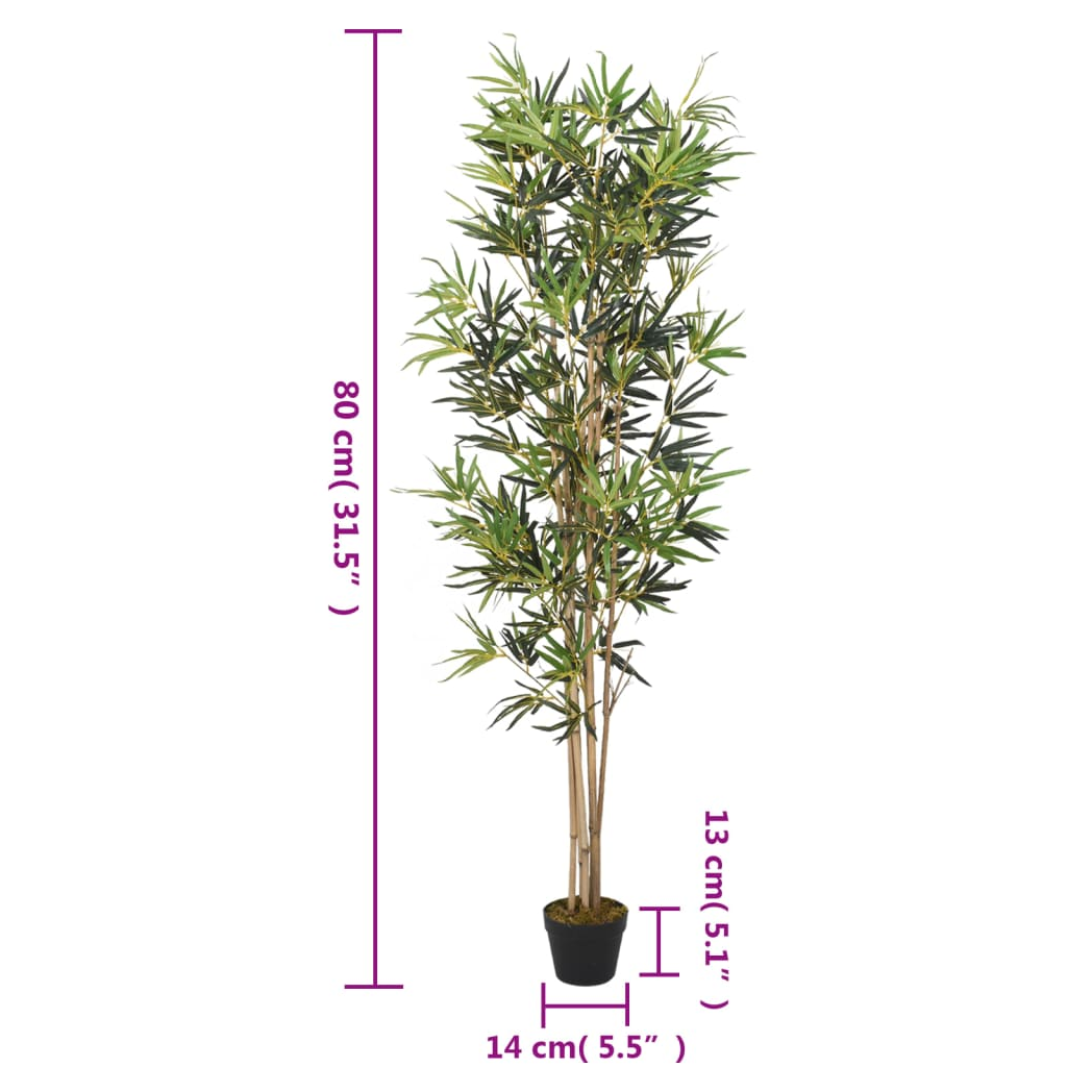 vidaXL Artificial Bamboo Tree 368 Leaves 80 cm Green