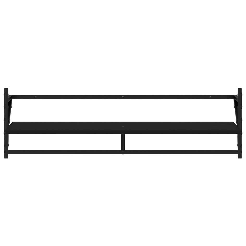 vidaXL Wall Shelves with Bars 2 pcs Black 100x25x30 cm