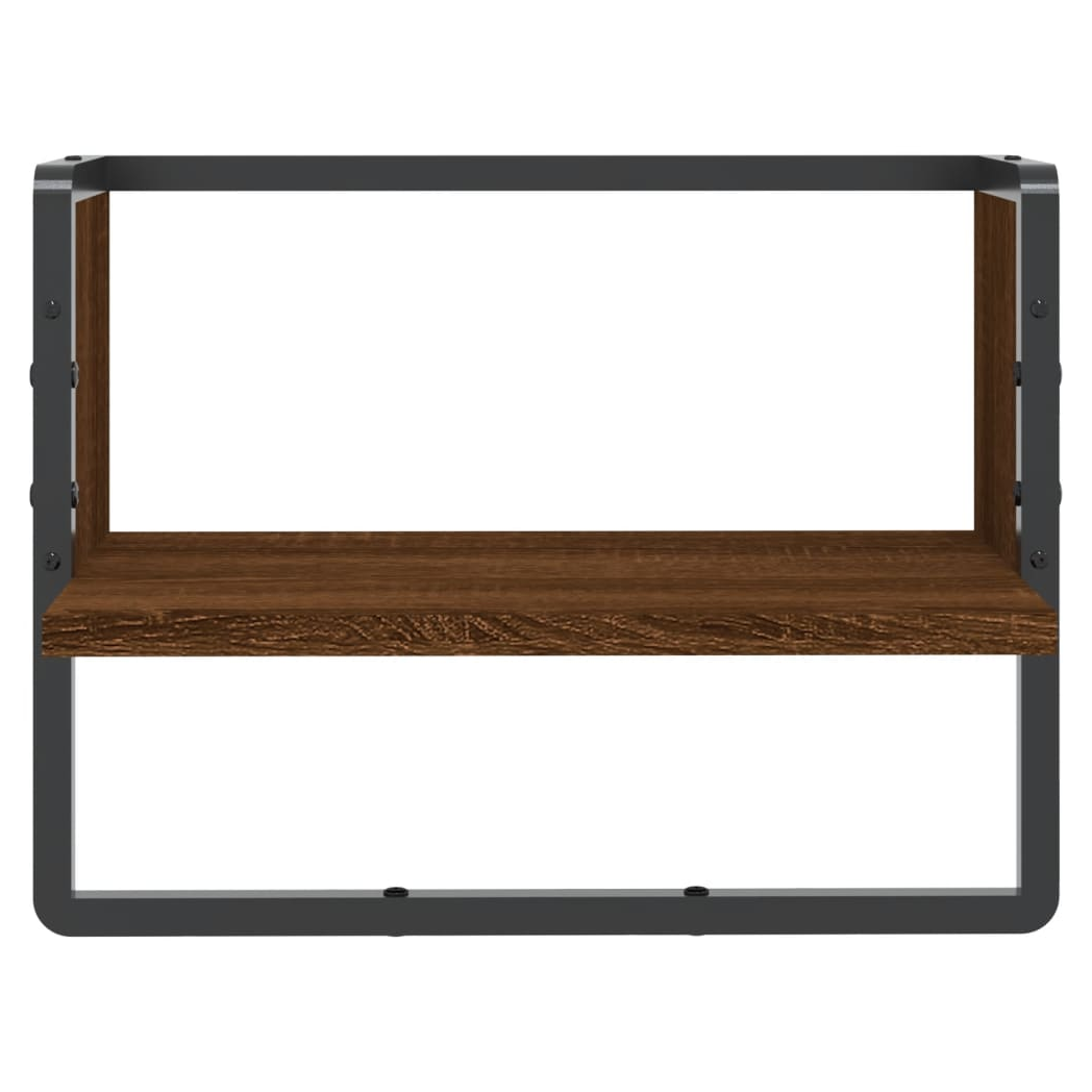 vidaXL Wall Shelf with Bar Brown Oak 40x25x30 cm