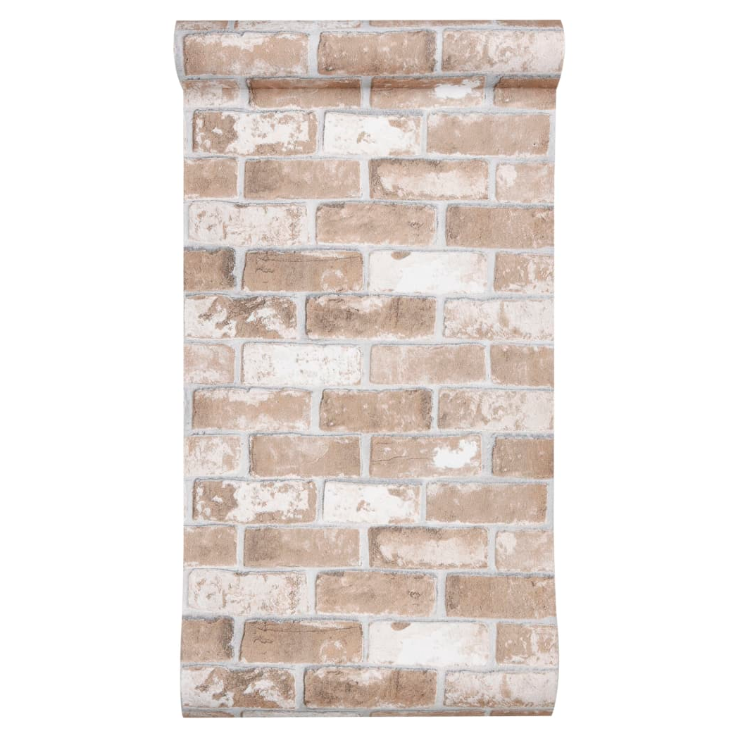 vidaXL Wallpaper 3D Brick Pattern Brown