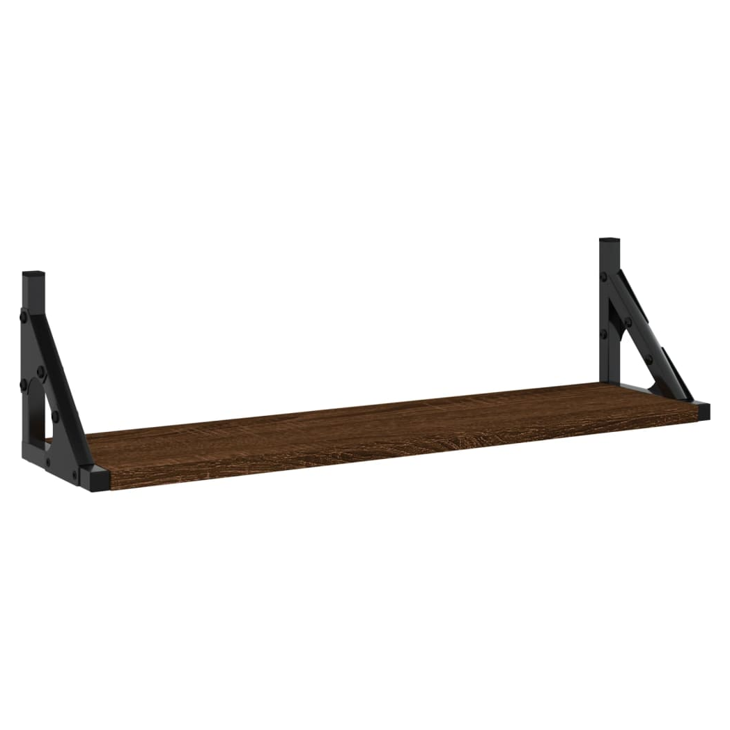 vidaXL Wall Shelves 2 pcs Brown Oak 60x15x15.5 cm