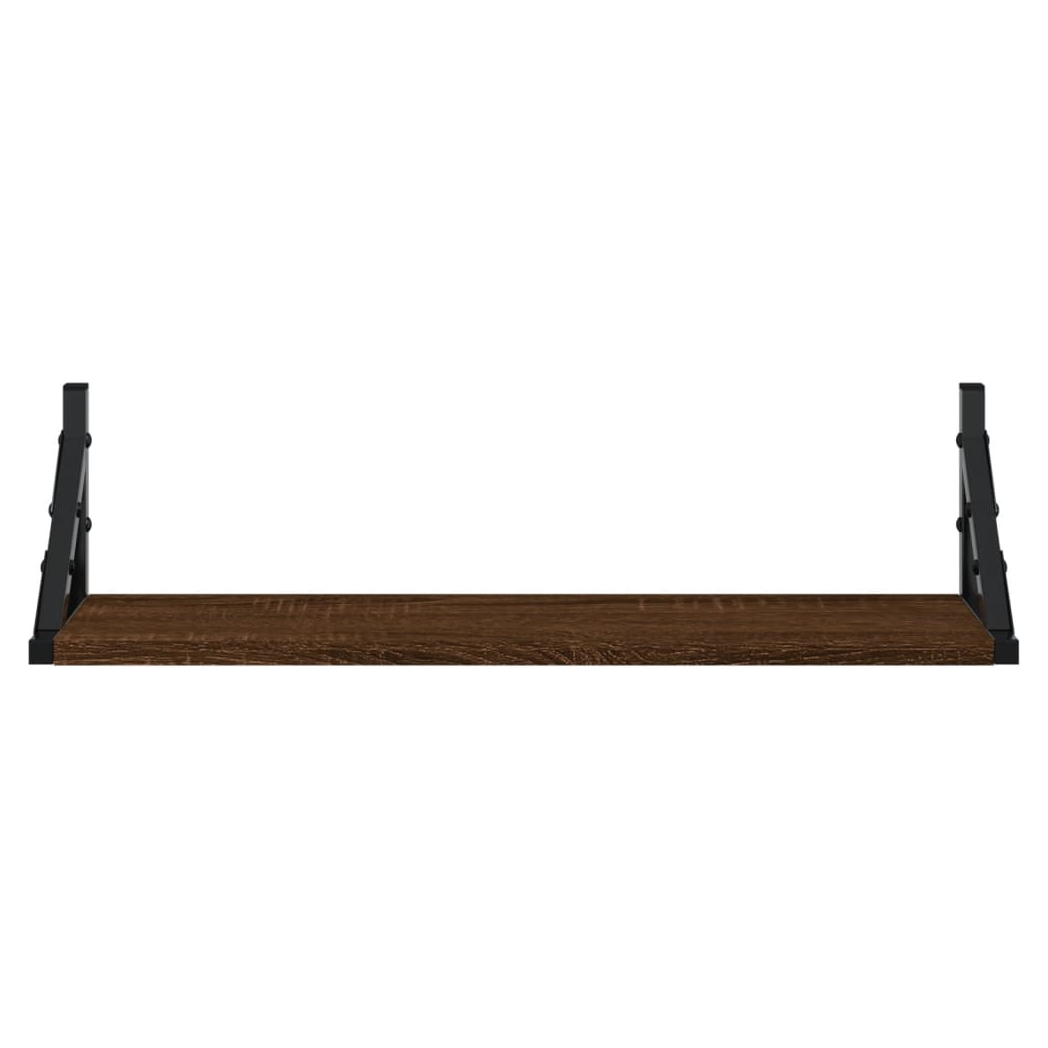 vidaXL Wall Shelves 2 pcs Brown Oak 60x15x15.5 cm