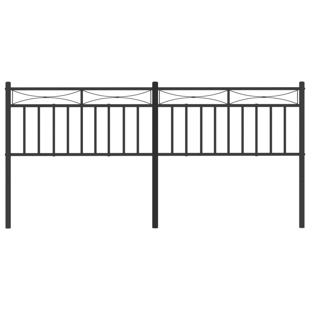 vidaXL Metal Headboard Black 180 cm